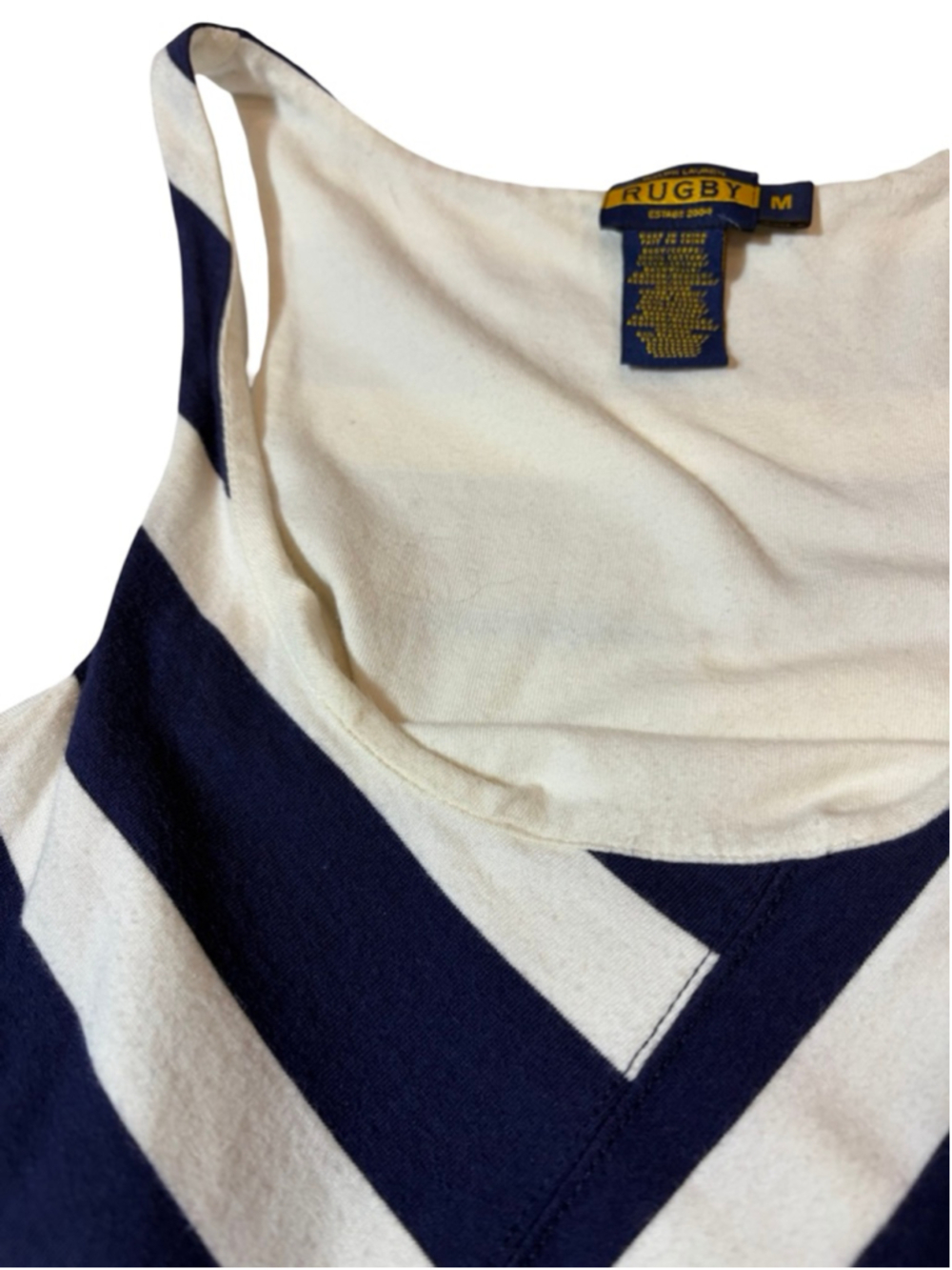Ralph Lauren Rugby Striped Fit Flare Dress Navy White Preppy Skater Medium - Picture 3 of 7